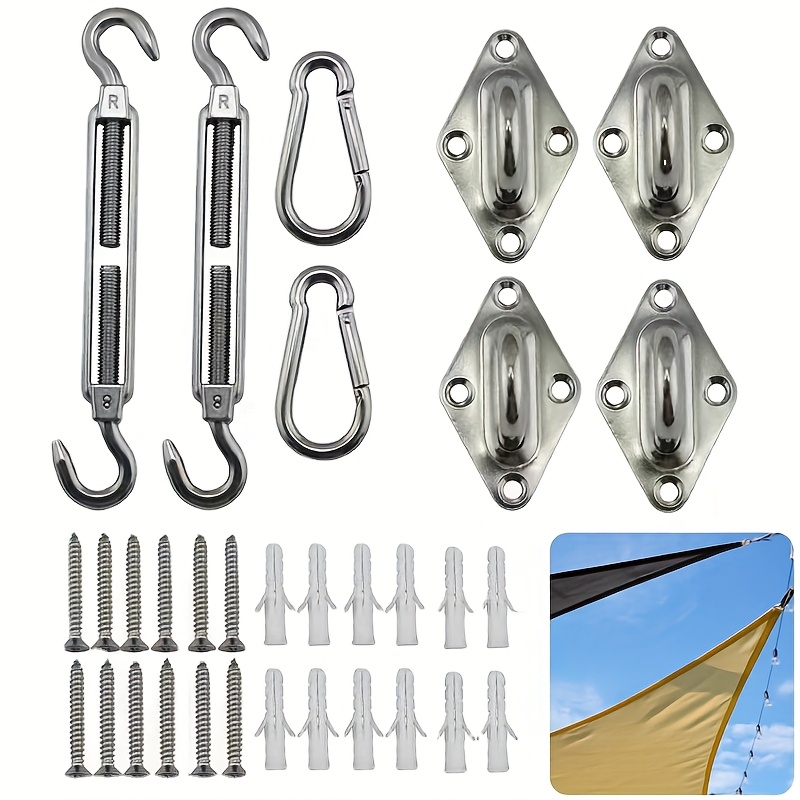 100% Sun Shade Sail with Hardware Kit Canopy Polyester Fabric Shade Cloth for Outdoor Patio Backyard