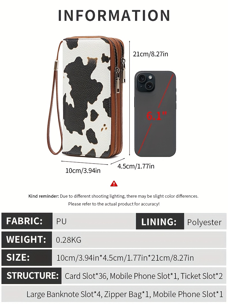 Women'S Retro Leopard Print Large Capacity Wallet with RFID Blocking, Golden-Tone Hardware & Zipper Closure - Multi-Compartment Design with Card Slots