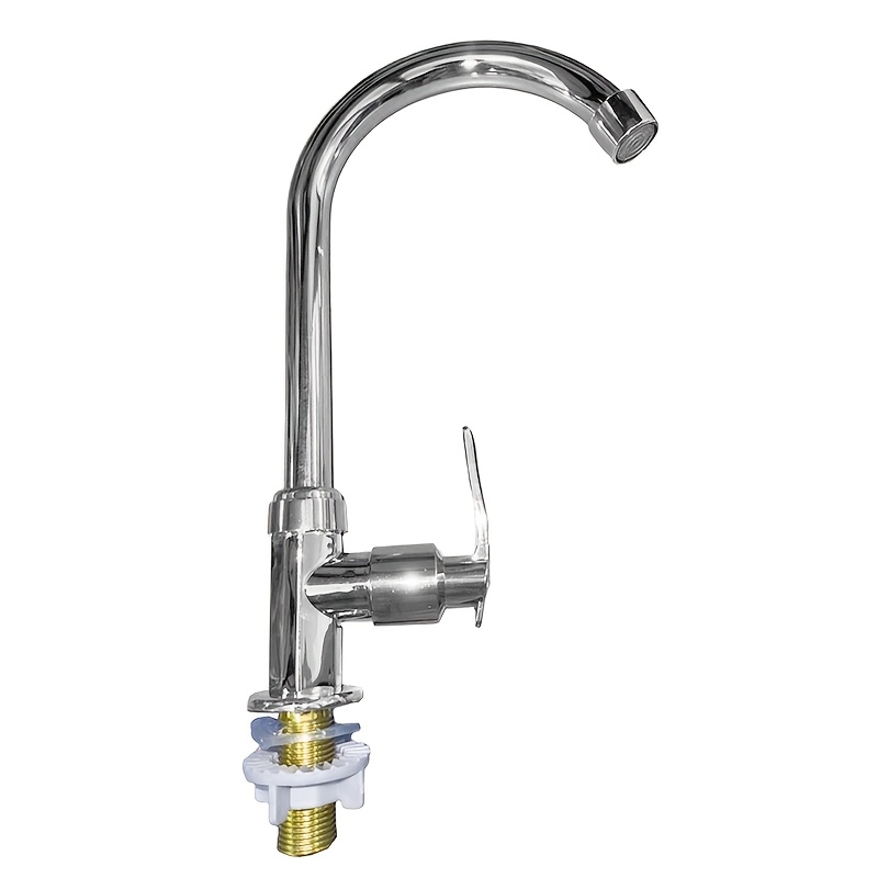 Image of 1x Sink Cold Taps Faucets Kitchen Sink Faucets Modern Plating Single Lever Hole Water- Taps Kitchen Accessories Vertical For Sink