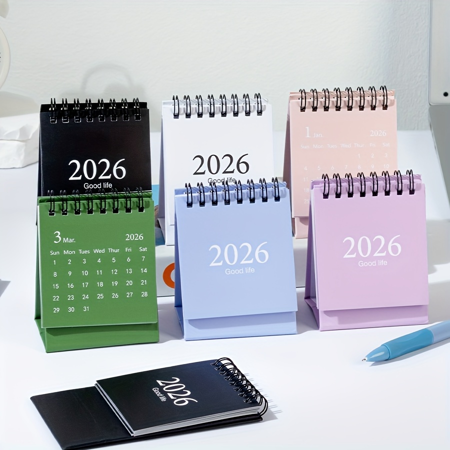 Calendrier De Bureau Portable 2026-2027 - 19 Mois (janvier 2026 à Juillet 2027), Spirale, Pour Bureau Ou Maison