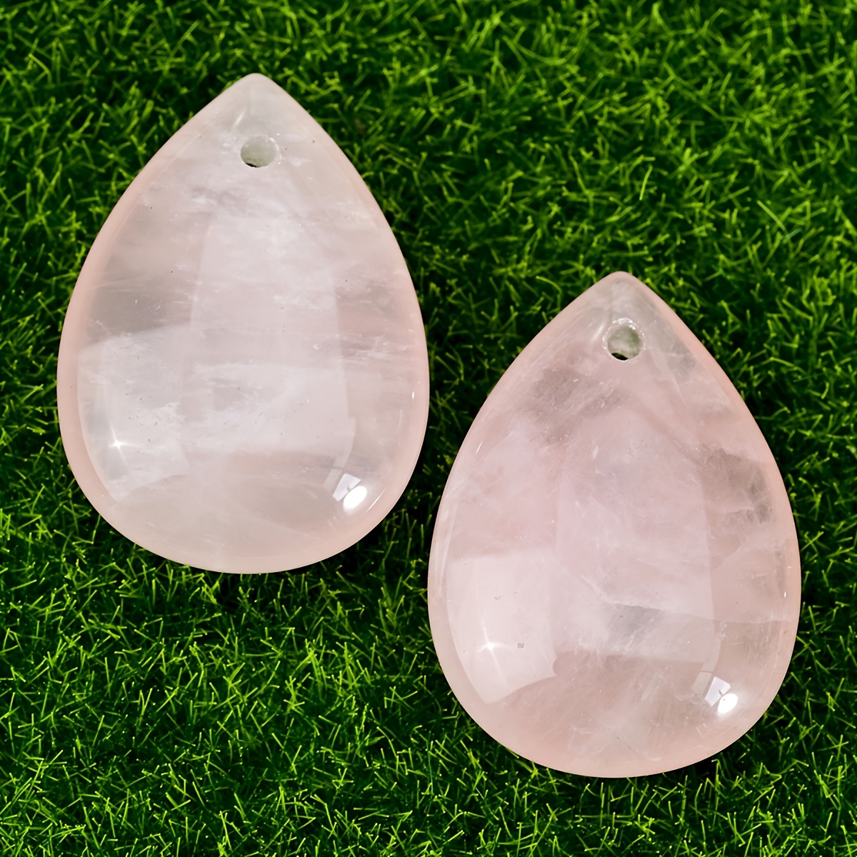 TEMU 2 piezas de colgantes de de natural de 18X25 mm, cuentas sueltas para hacer joyas, collares y aretes, adornos de joyería para mujer (el color y