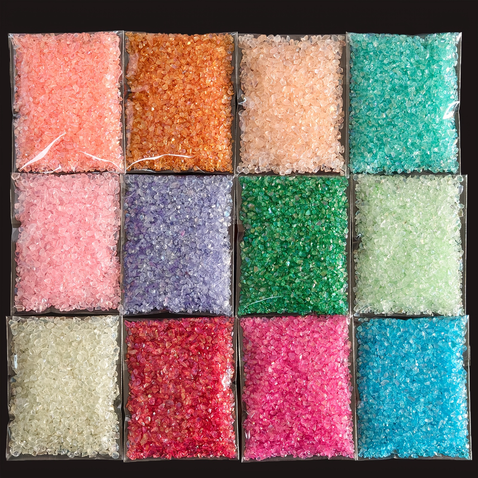 12-color Irregular Glass Suitable For Diy Picture Frames, Nail Art Decorations, Vase Fillers - 1-4mm Glass Pieces With Crushed Glass For Crafts, Home Decor & Nail Accessories (no Required) 60g