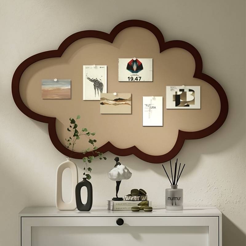 Tableau En Feutre Autocollant Forme Nuage - Tableau Memo, Décoration Murale - Pour Photos, Notes, Rappels (60x40 Cm Ou 80x40 Cm)