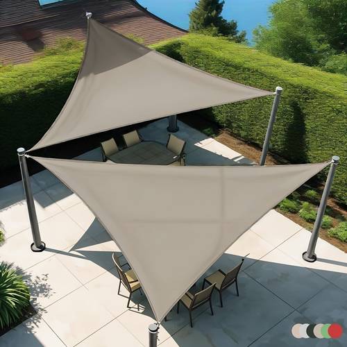 item picture 1pc 300d high density triangular oxford fabric sunshade sail 95 uv protection feel fabric texture suitable for backyards and pool decks 160 180gsm
