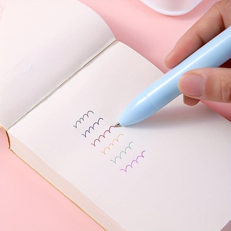 9pcs cute     stationery set   pencil case eraser highlighters and more colorful gradient design retractable pens versatile for   use office supplies   design durable plastic cute stationery Product details 6