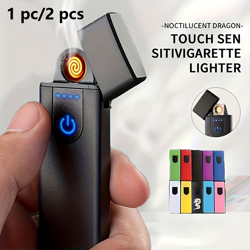  /  winddichte usb-oplaadbare aansteker met aanraaksensor, 11 willekeurige  en, draagbare elektronische vuursteenaansteker,   abs-kunststof, inclusief   in willekeurige  , inclusief   in willekeurige  en, ideaal voor kamperen en als cadeau voor de feestdagen