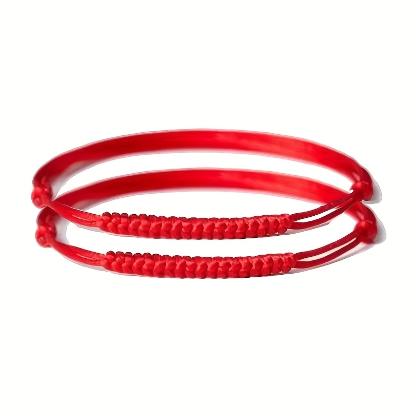 TEMU Bracelet en corde tressée rouge , taille ajustable, style identique pour hommes, femmes, couple, bracelet de mode, bijou à pour les fêtes