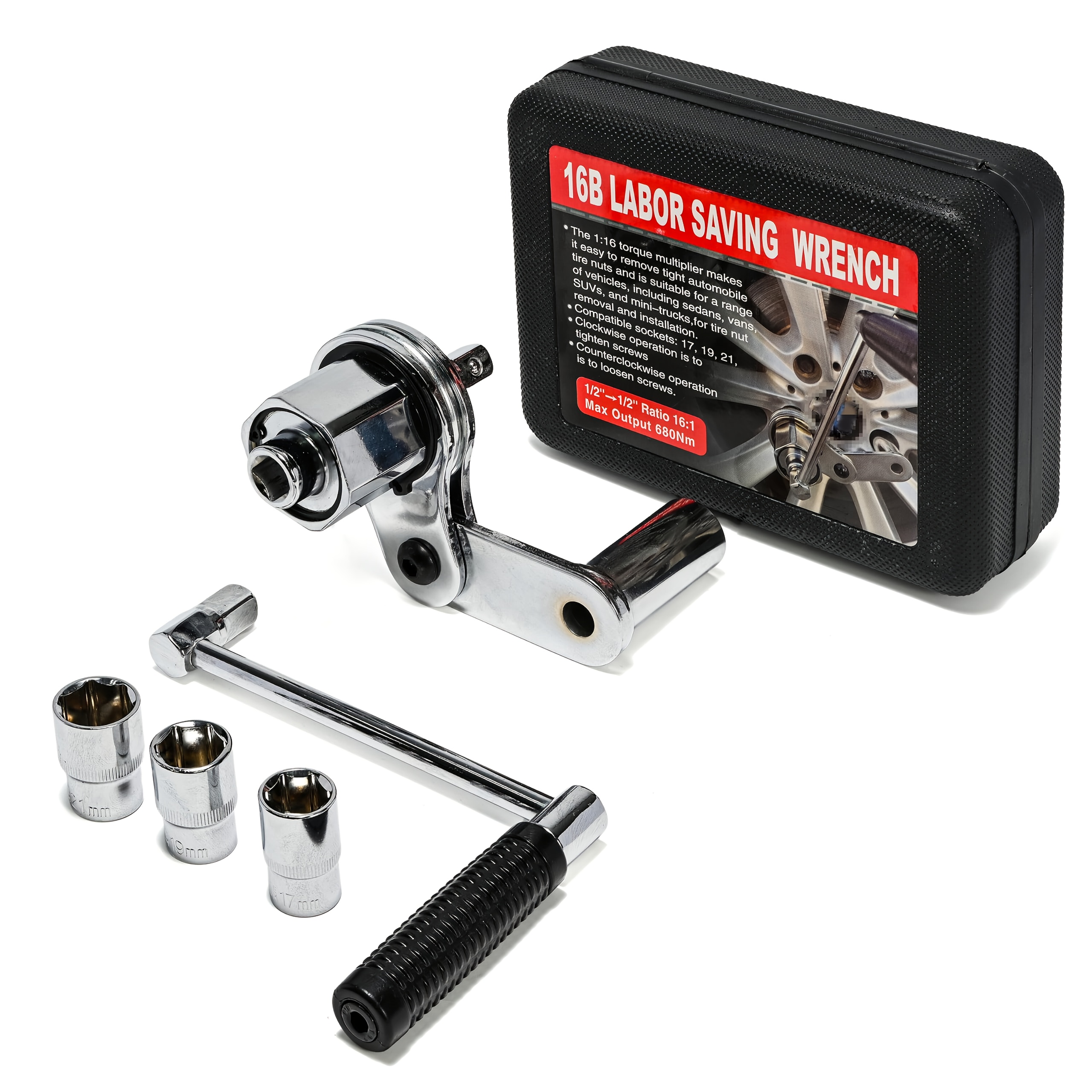 E-shop 1 Satz Drehmomentschlüssel-Set, robustes, arbeitssparendes Mutternschlüssel-Werkzeug, mit 11/16" 3/4" 13/16" 17mm und 19mm und 21mm