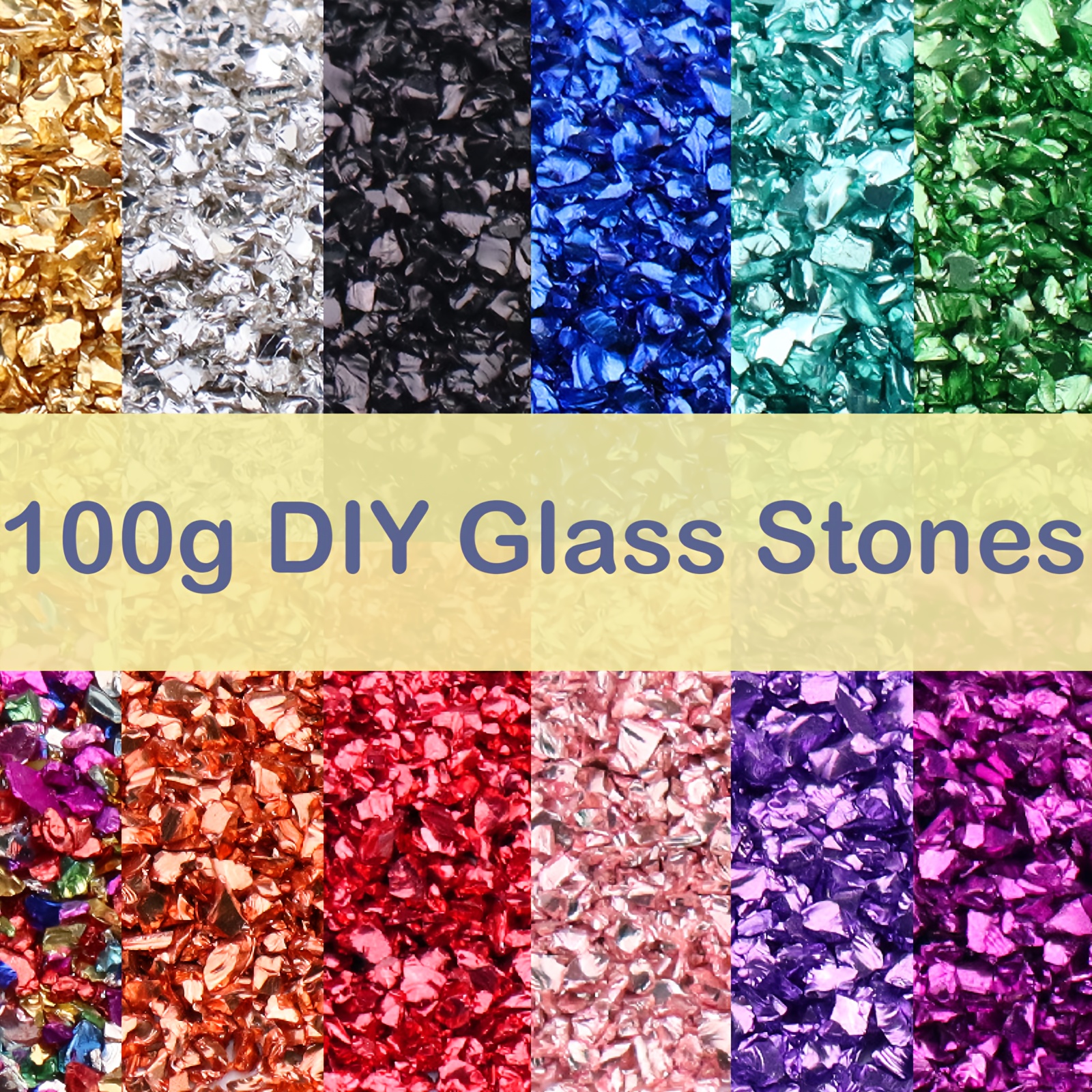 

1 Pack 100g/3.53oz Crushed Glass Stone, Vase Filler, Epoxy Resin Molds, Jewelry Making, Diy Crafts Decoration