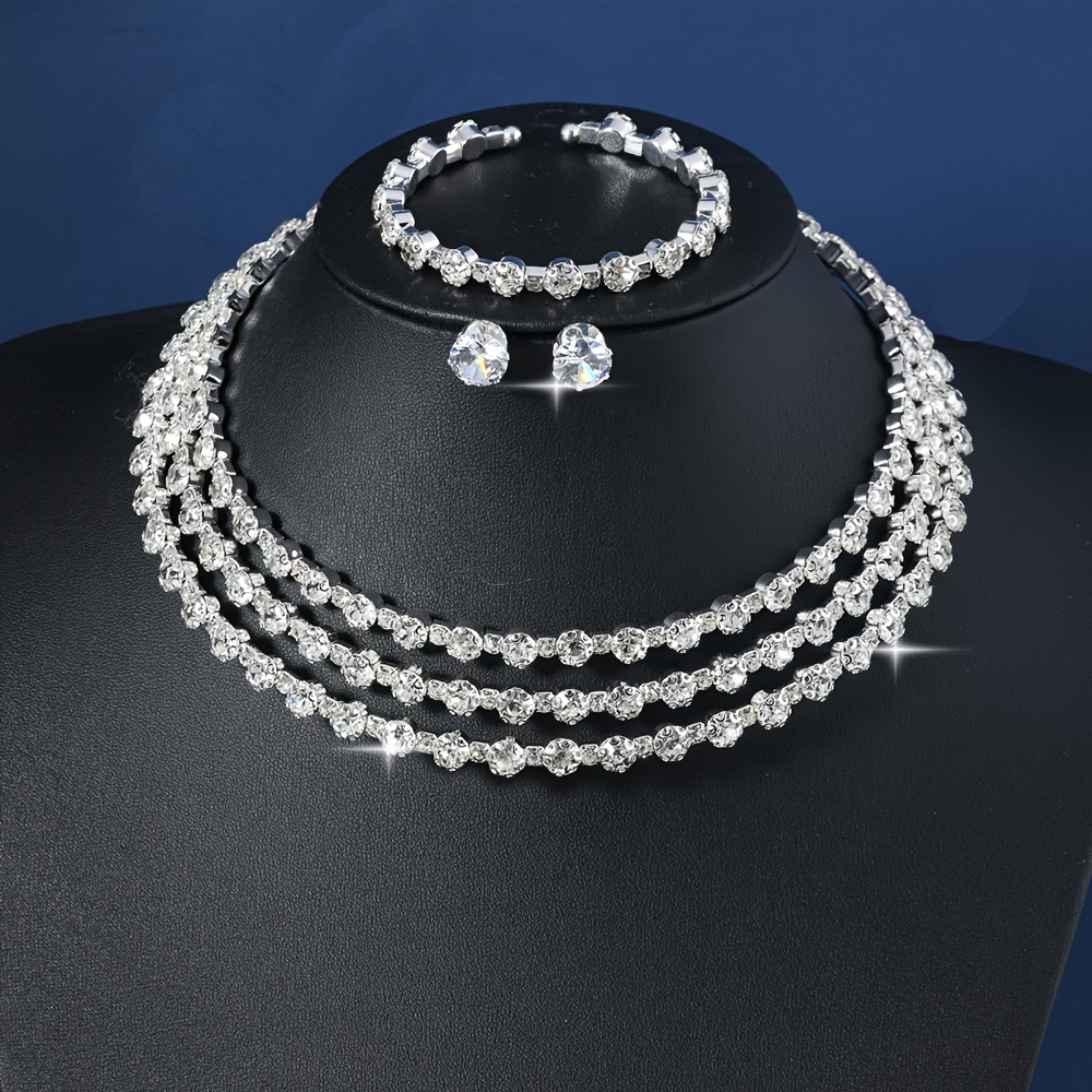 

A Luxurious And Elegant Set Of High-end Collar Bracelet, Earrings, And Other Accessories For Ladies, Suitable For Weddings, Banquets, Parties, And Gifts.