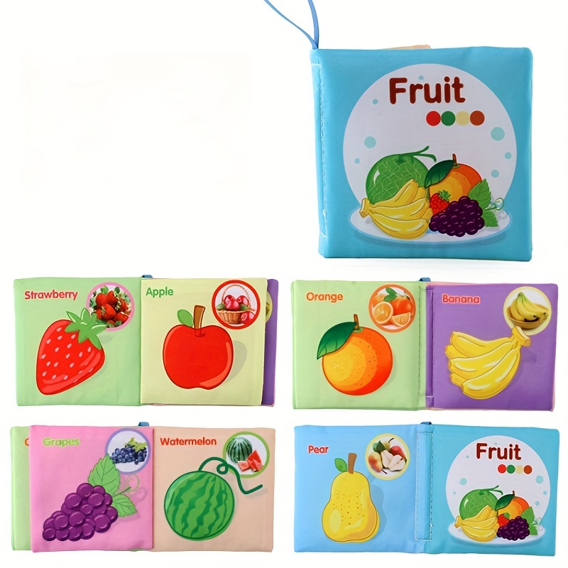 8 & 5 & 3 Soft Cloth Baby Book Sets Cognitive Cloth Books Fruit Animal Educational Toys, Early Education Cloth Books Are Tear-Resistant And Washable Cloth Books with Vivid Fruit, Animal And Ocean Themes Promote Early Learning And Cognitive Development Perfect Christmas Birthday Gifts, Halloween Thanksgiving Easter Gifts