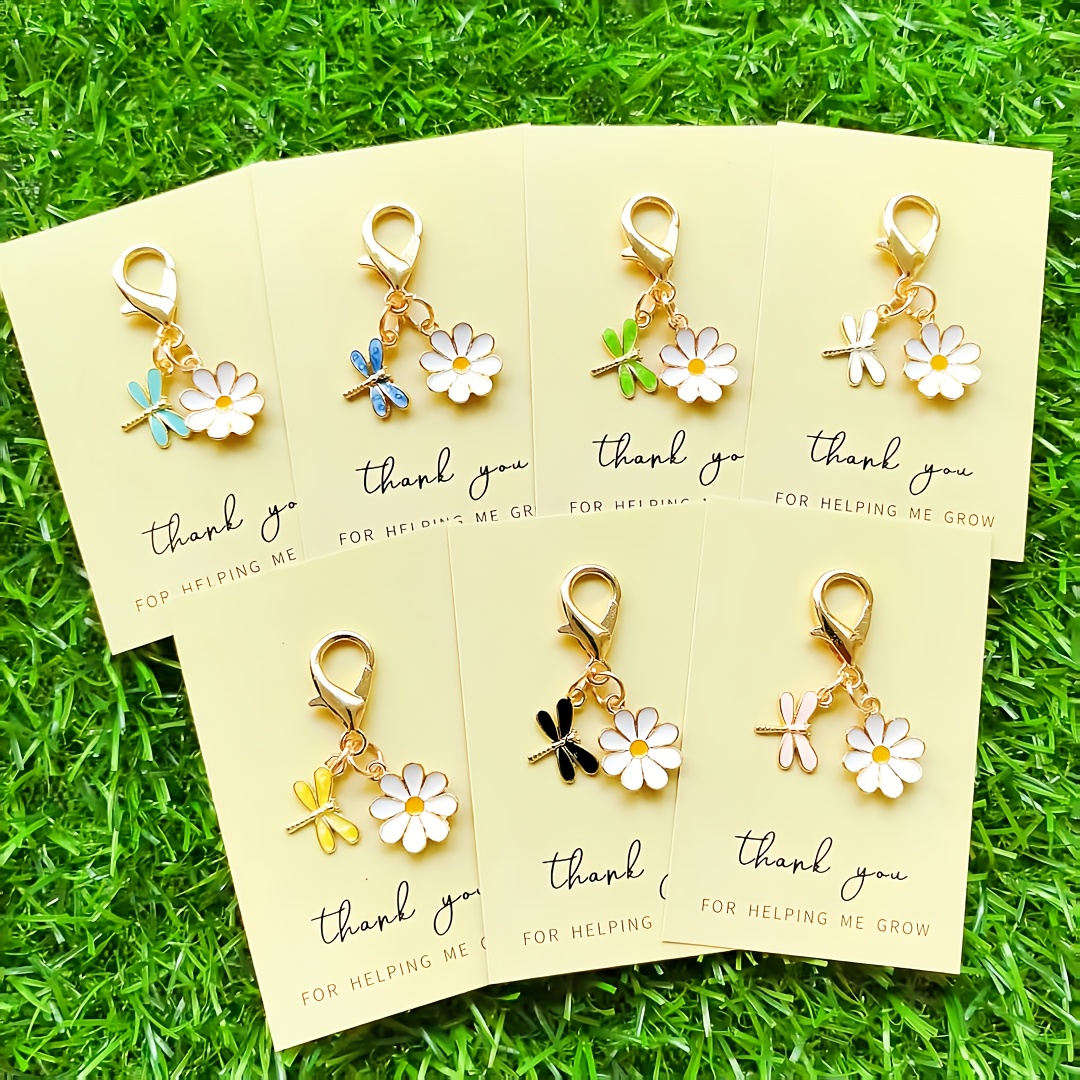 TEMU 7pcs/Caïeux mignons Marguerite + 7pcs Thank You pour m' à Carte Sac Pendentif Anniversaire Saint-Valentin Thanksgiving de diplôme Rentrée