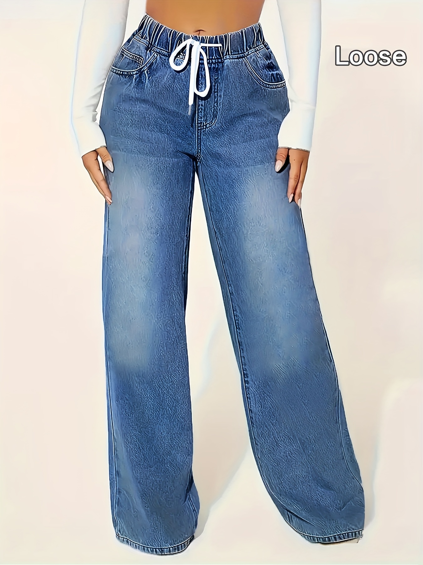 Amazon Pantalon Jean Ancho Para Mujer Pantalones Vaqueros Anchos