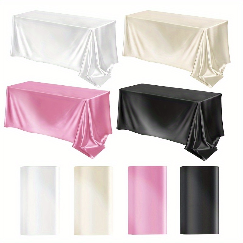 

1pc Nappe En Satin, Polyester, Fabriquée À , Couleur Unie, Drapé Élégant, Pour Mariage, Douche Nuptiale, Anniversaire, Fête de Mariage, Maison, Restaurant, Décoration D'événement Et de Fête