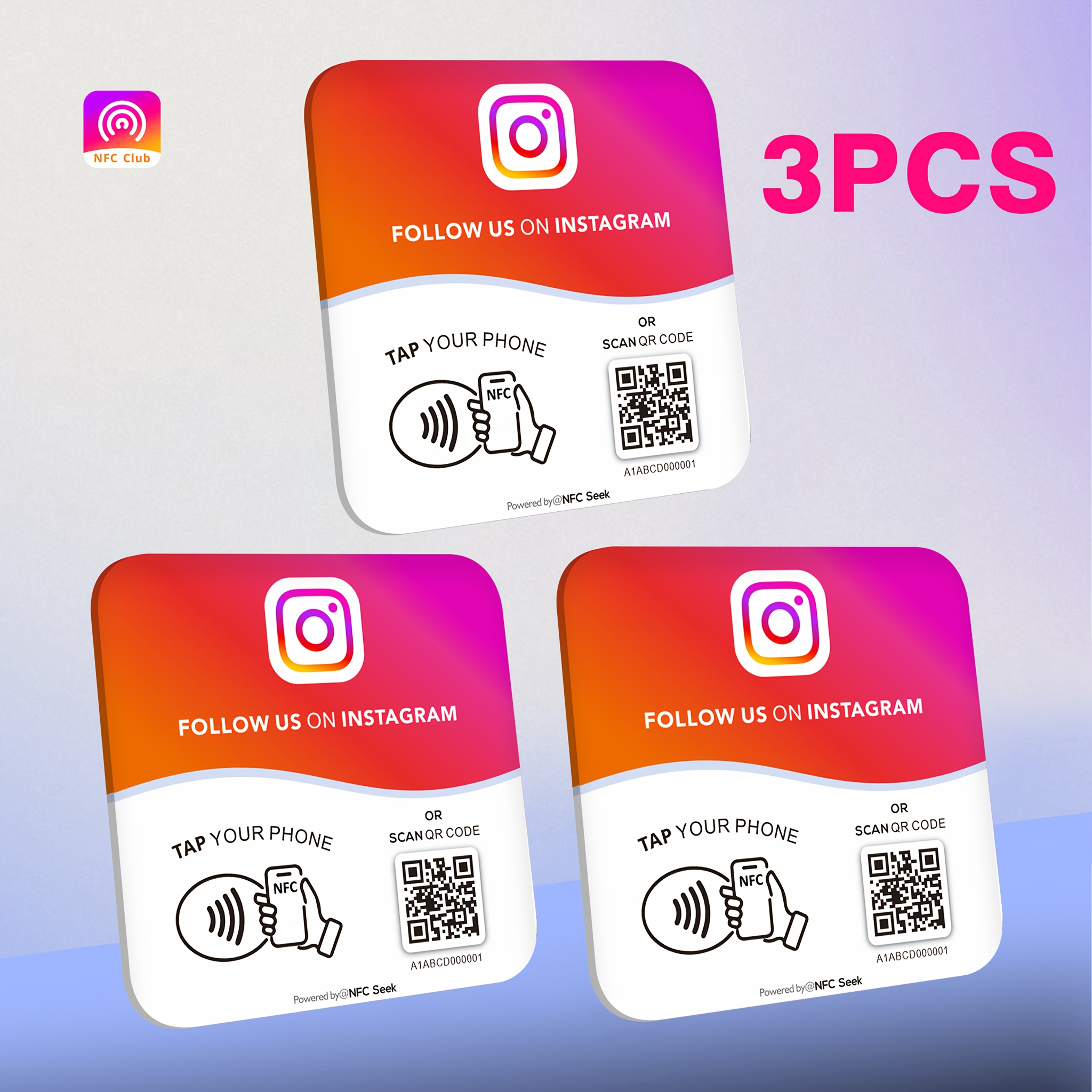Image of 1pc/3pcs/5pcs Google Review Card, Instant Review Card, Built-in , Supports Nfc Tap And Scan Reading, Convenient For Binding Links, Acrylic Material, Suitable For Google Reviews, Instagram, Facebook