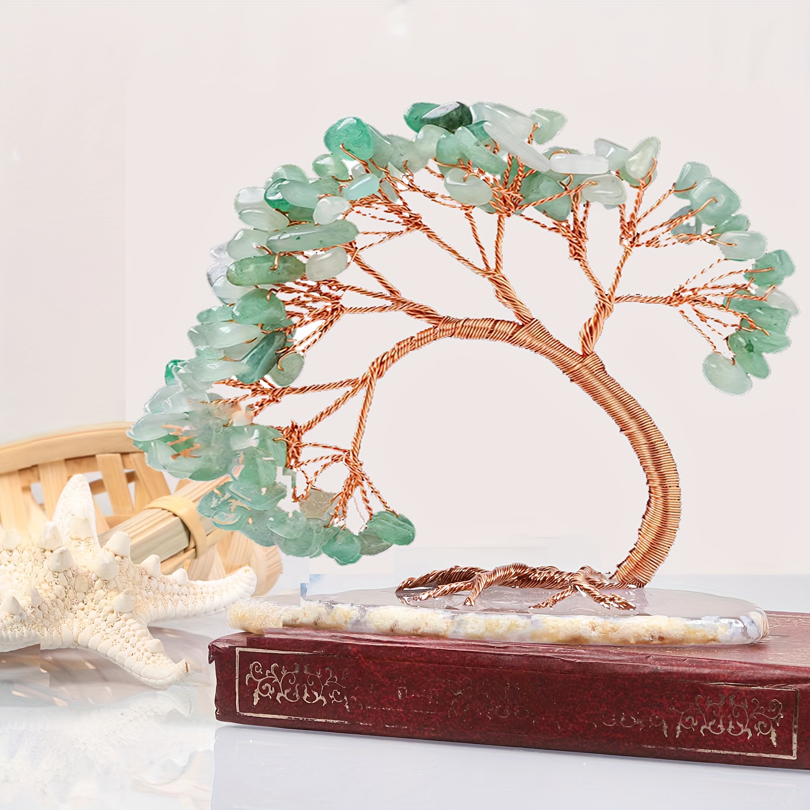 Bergkristall Geldbaum Feng Shui – Handgefertigt, Ca. 5,8-8,9 Cm, Mit Kupferdraht