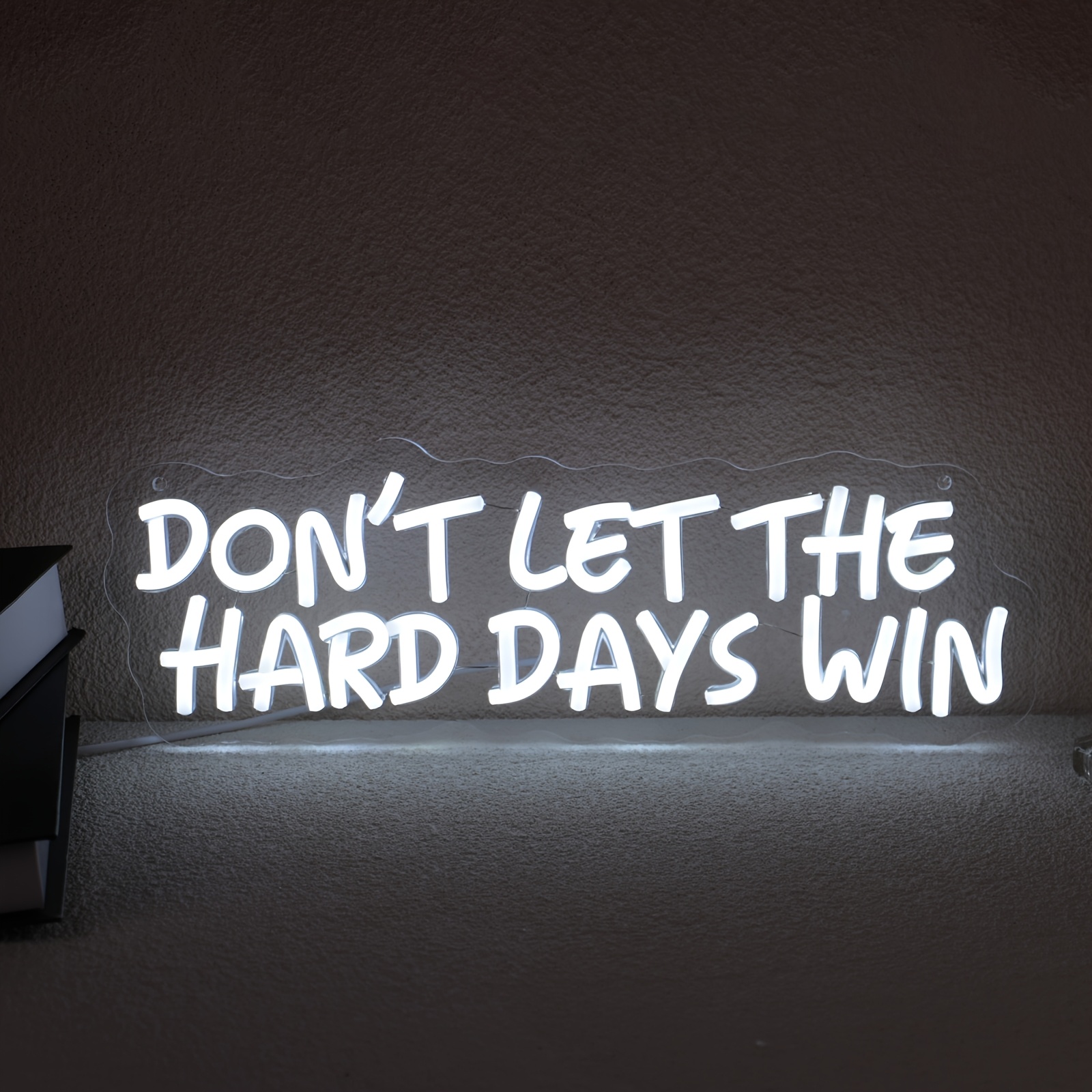 TEMU Don't Let Days Win Neon Sign Light - Motivational Led Desk Lamp With Brightness Control, Usb-powered Decor For Home, Office, Parties -