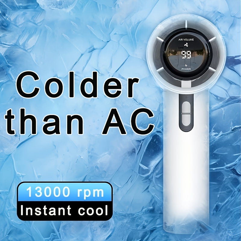 1pc Ultra-Portable 13000rpm Handheld Cooling Fan - 100-Speed Adjustable, 20?C Cooling, USB Rechargeable with Long Battery Life, 36V Safe Operation for Home, Office, Travel, Portable Fan, Sleek Design, Durable Construction