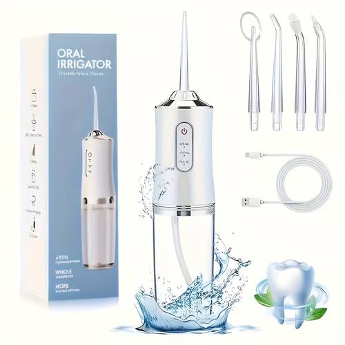 smart electric water flosser with precision 360 rotating nozzle deep clean for teeth gums replaceable heads usb rechargeable oral irrigator for christmas gifts fathers day gift mothers day gift