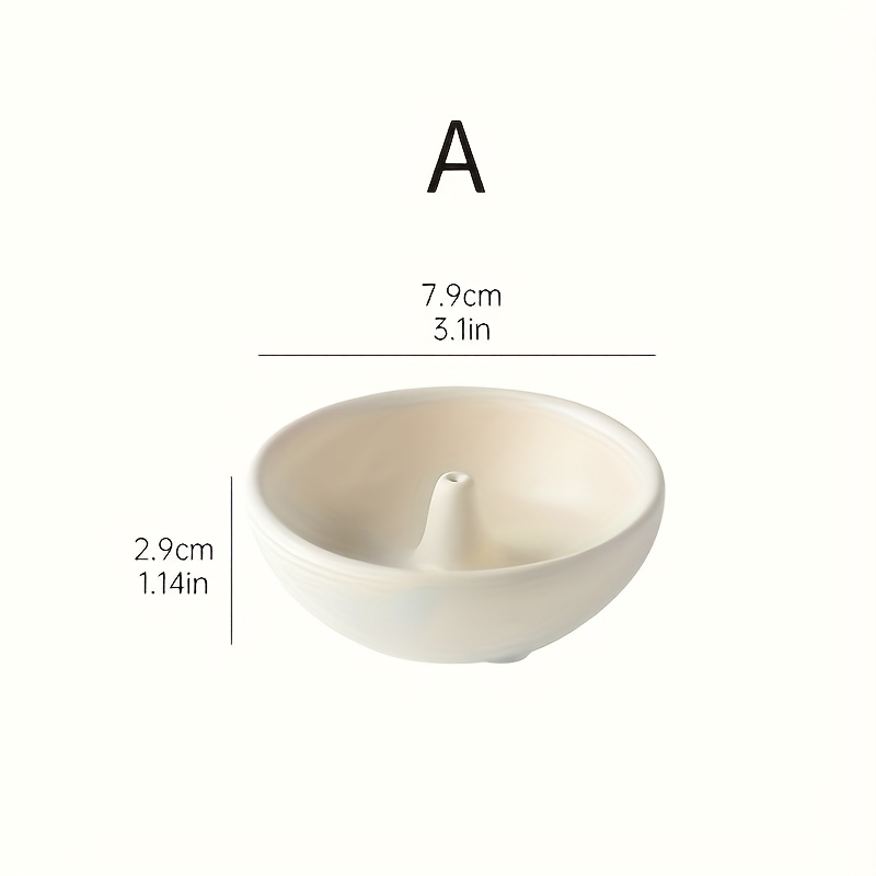 1pc Creamy White Creative Ceramic Round Incense Holder, Line Incense Stick Holder Zen Tea Ceremony Incense Seat, Indoor Incense Stick Holder