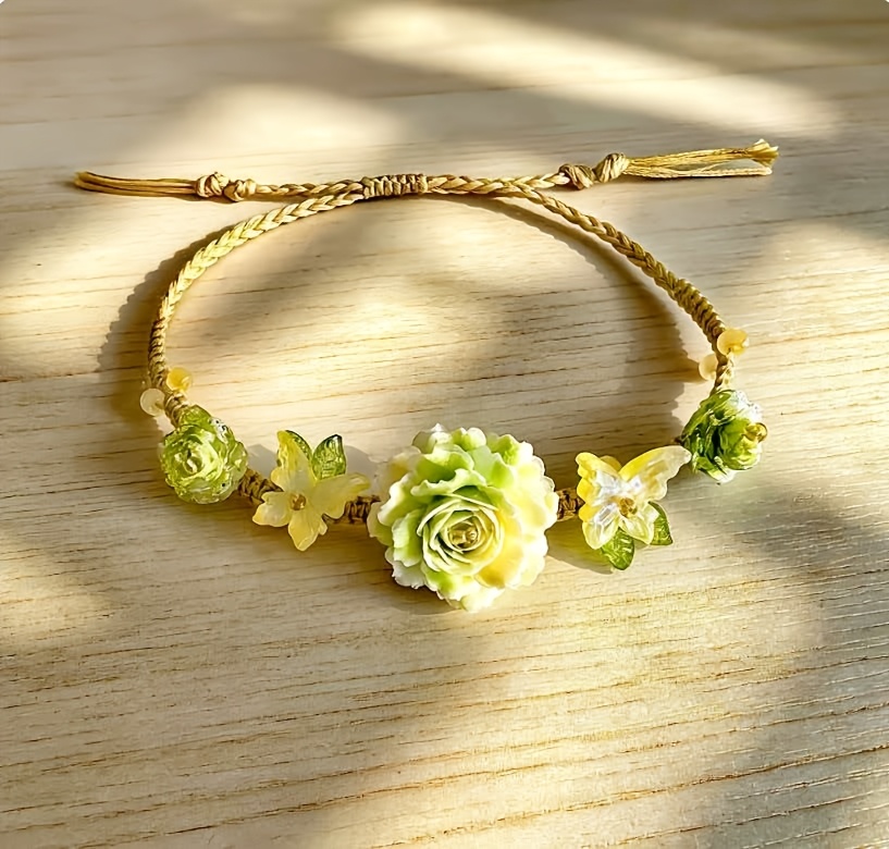 Two-Tone Rose Handwoven Bracelet