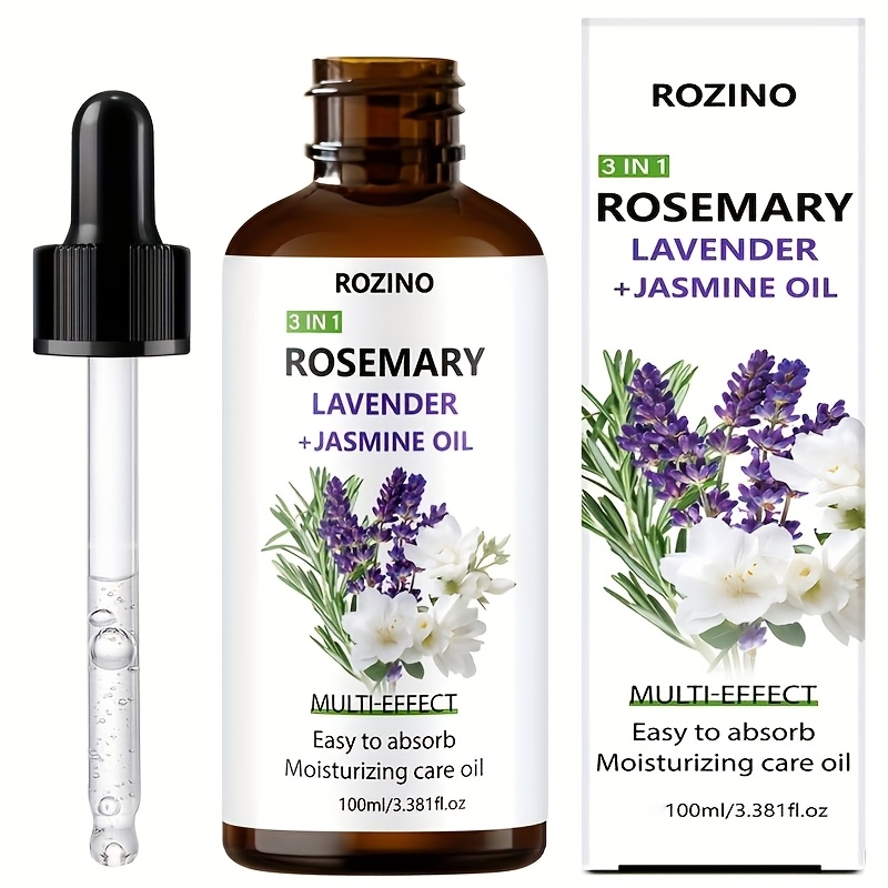 Image of 100m 3-in-1 Lavender Rosemary Jasmine Oil, Oil, Used For Massage, Skin Care, Scraping, Shower, Facial, Body, Nail, Hair, Eyelash Care Universal