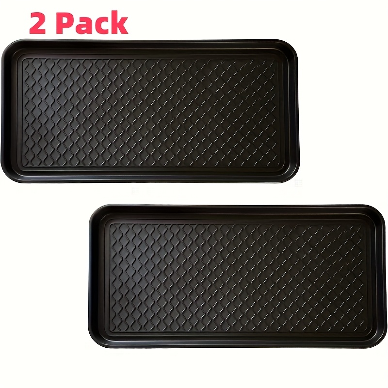2pcs Plastic Shoe And Boot Tray, Storage Tray, Durable Washable Tray Pad, Indoor/outdoor Use With Shoes, Plants, Flower Pots, Paint, Pet Bowls, Car Parts