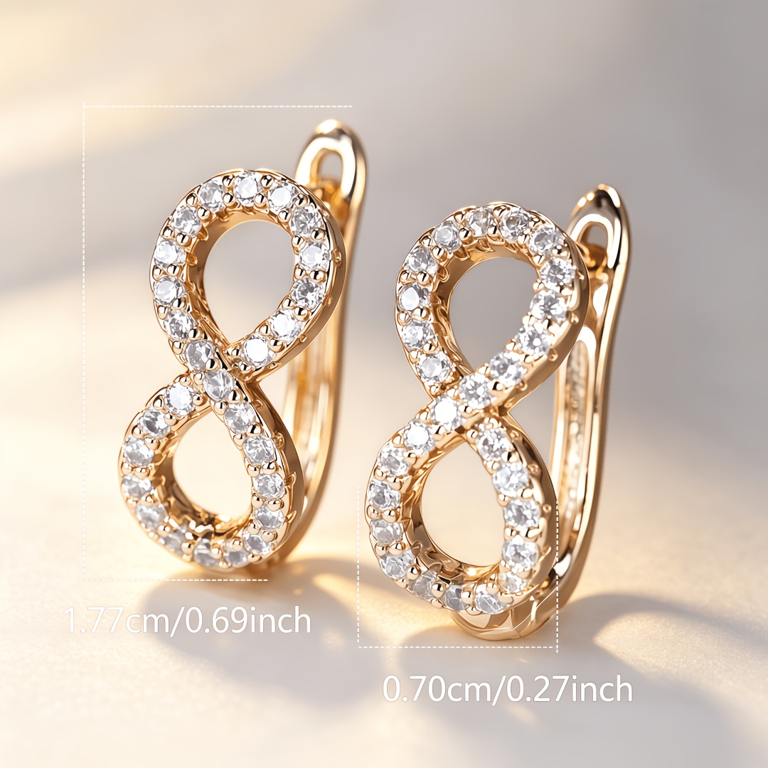 TEMU Une paire de manchettes d'oreille pour femme, symbole intemporel tendance européen et américain 88 "", avec des pierres de synthétique serrées,
