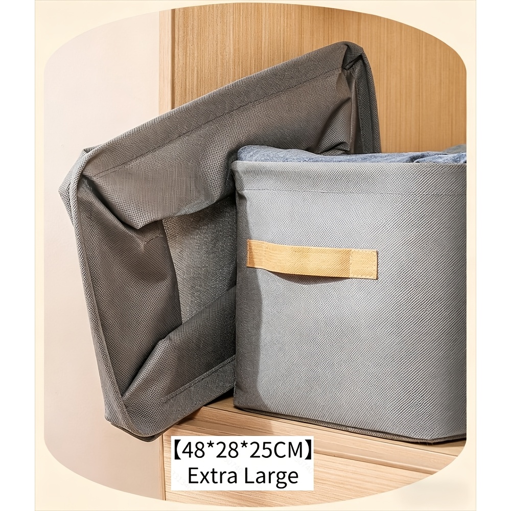 TEMU 2pcs Stackable Storage Bins Organize Your Wardrobe, With A Sturdy Frame. Versatile Storage Containers Are Ideal For Storing Office Supplies,