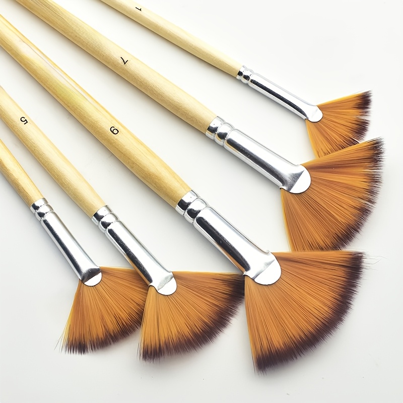 E-shop 5er-Set Pinsel | Kompatibel mit Acryl-/Aquarell-/Öl-/Gouache - Weiche Nylonborsten & Ergonomischer Bibergriff - Ideal für Künstler, Lehrer,