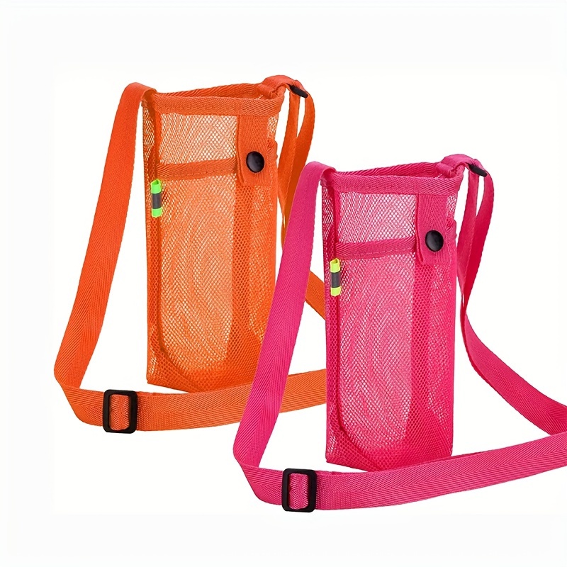 TEMU 2pcs Outdoor Pet Outing Bag Dog Water Bottle Sleeve Crossbody Cup Bag Portable Mesh Water Bottle Bag Pet Water Cup Crossbody Bag