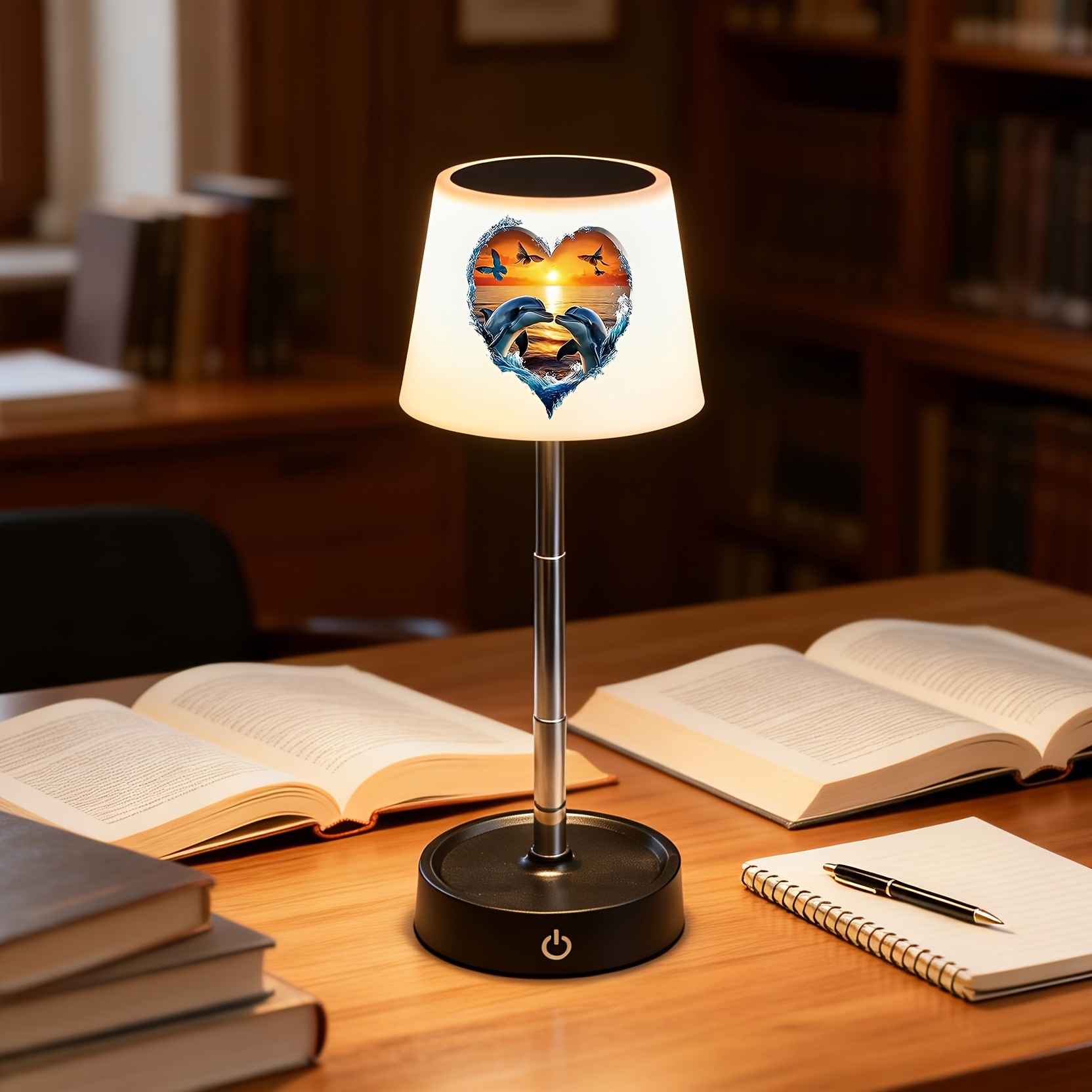 Dolphin Rechargeable Desk Lamp, Height-Adjustable LED Mood Light