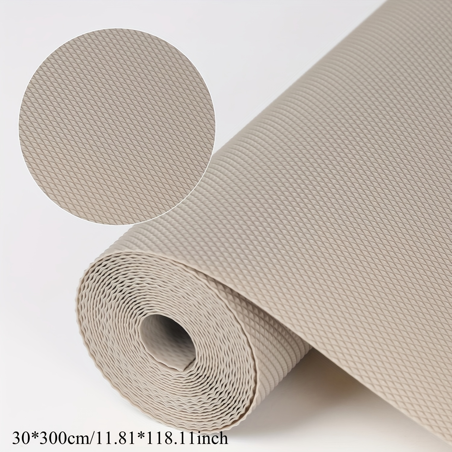 TEMU 1 Roll, Waterproof Refrigerator Liner-moisture-proof, Non-slip, Washable, Reusable, Eva Material, Khaki Pattern, Suitable For Refrigerator And