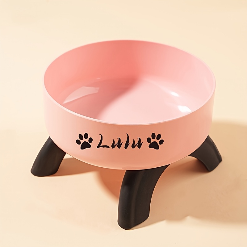 TEMU Custom Text Name Pet Bowl, Custom Dog Bowl, Elevated Pet Bowl, Elevated Cat Feeder, Stainless Steel Pet Bowl, Non-slip Pet Dish, Custom Pet Gift