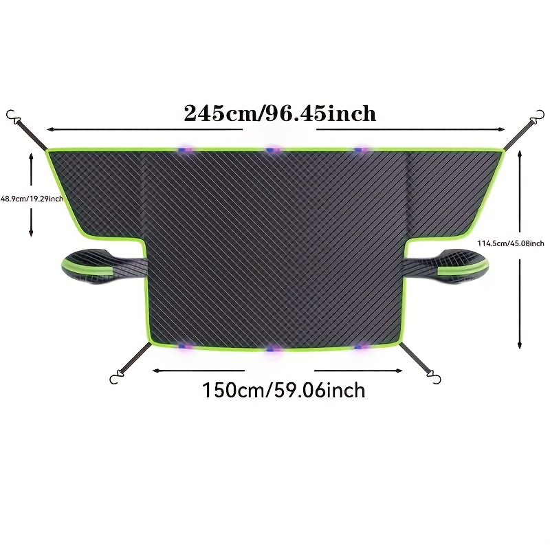 TEMU Suitu Winter Car Snow Cover Compatible For Sedans/suvs - Magnetic Uv-protective Windshield Cover With Oxford Cloth Snowproof Shield, Strap
