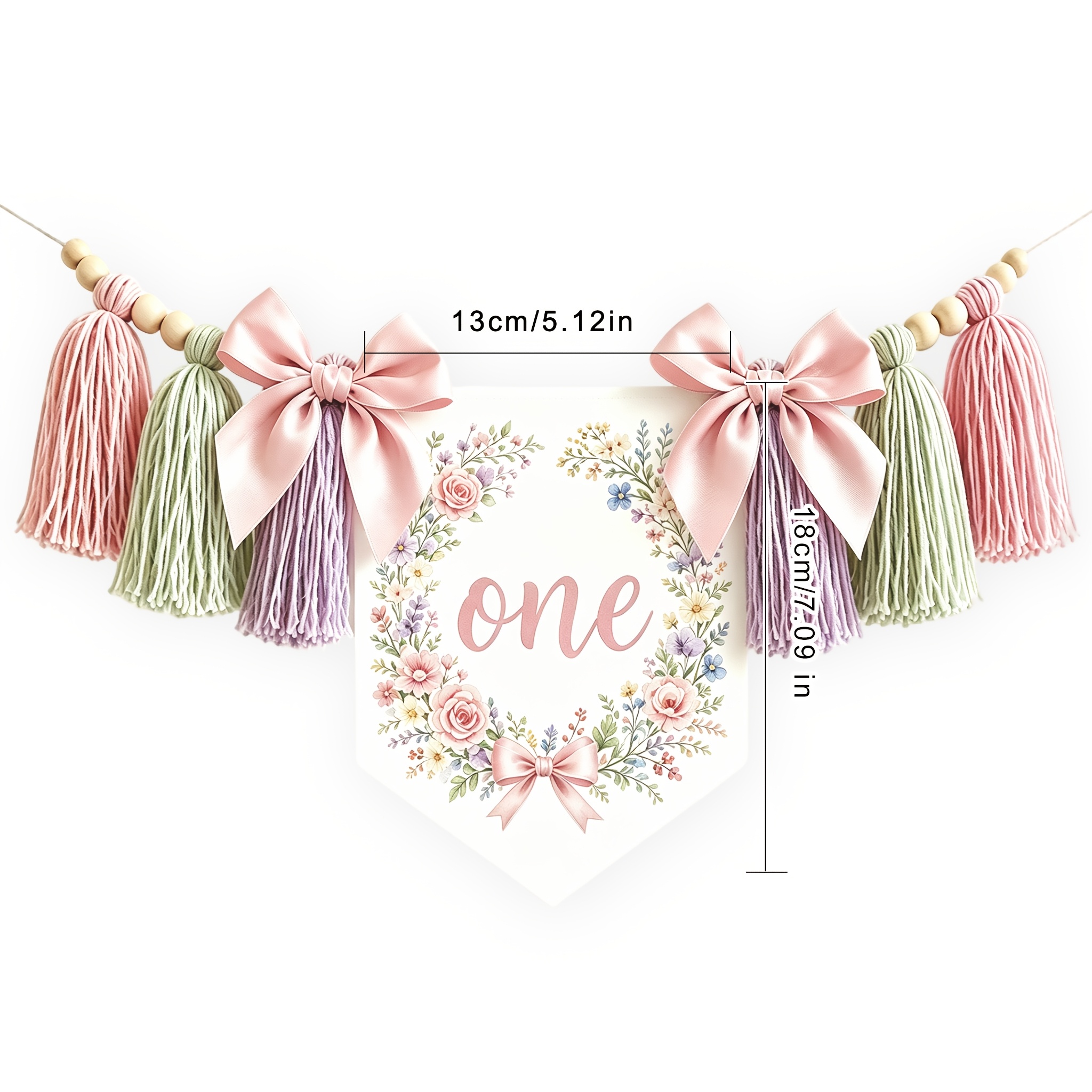 TEMU Écharpe de chaise 1 pièce pour fête du premier anniversaire à motif de , bannière pour chaise haute premier anniversaire, bannière à pour fête