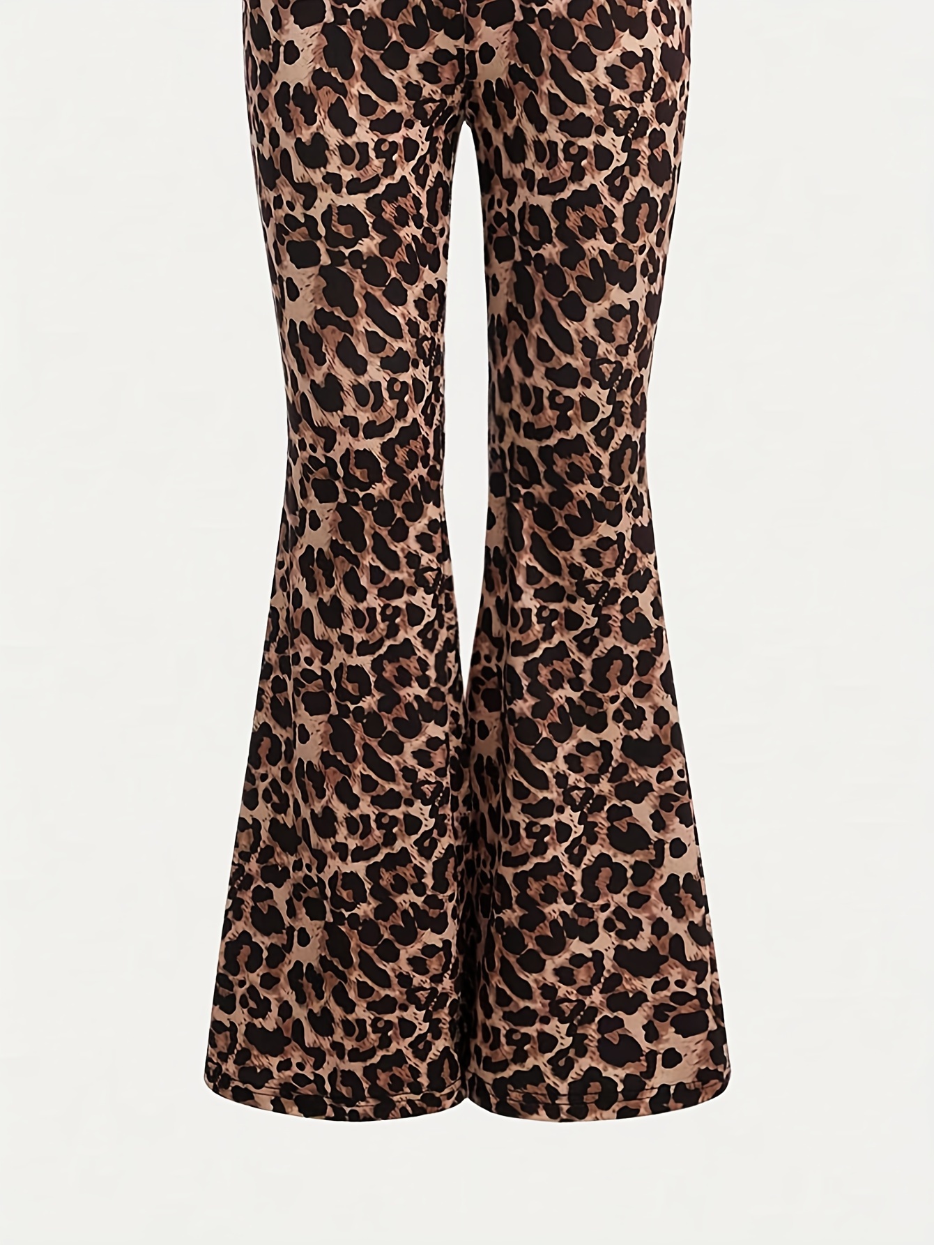 fashion leopard print two piece tank top flare pants set Temu - Main Image