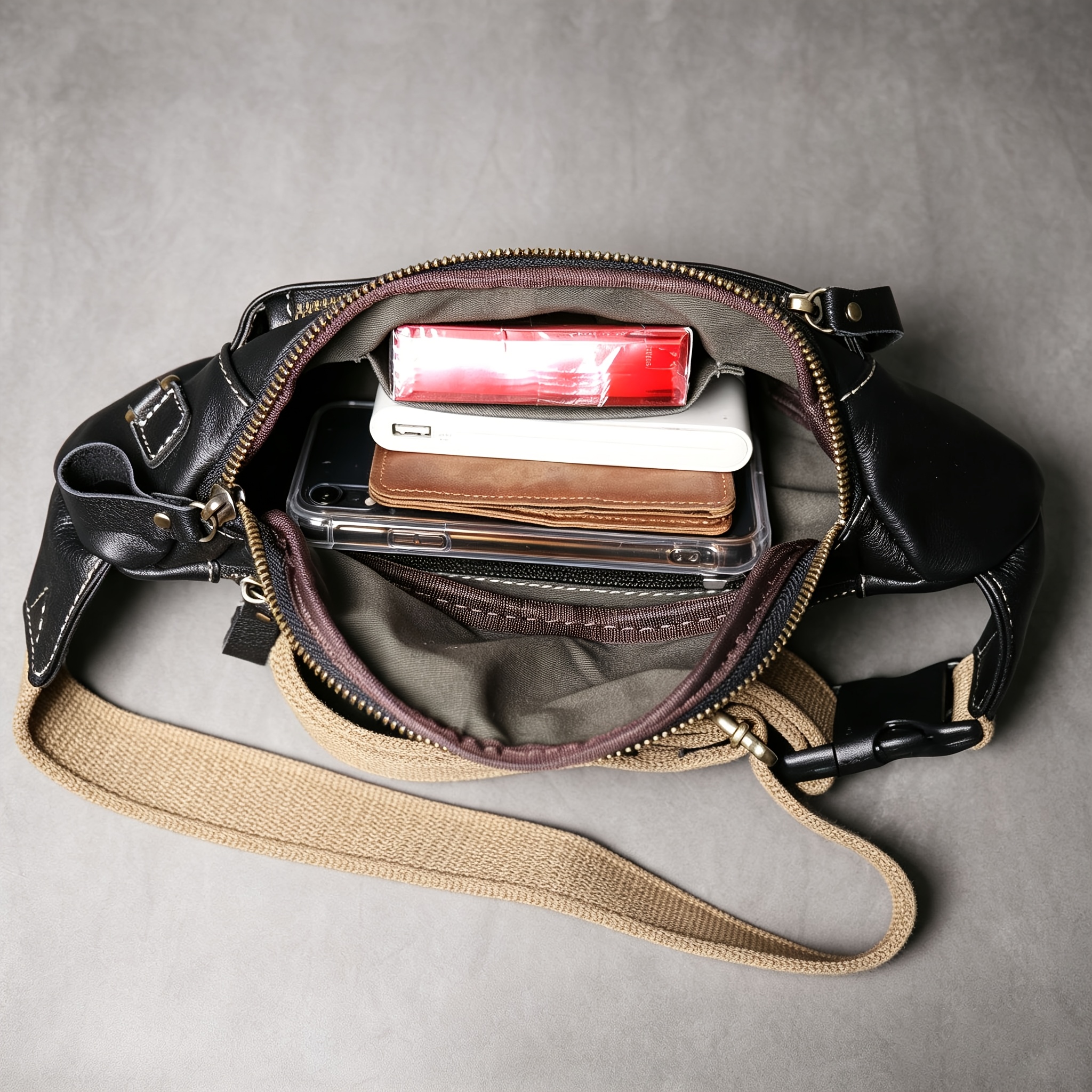Vintage Large Capacity PU Crossbody Waist Bag Unisex