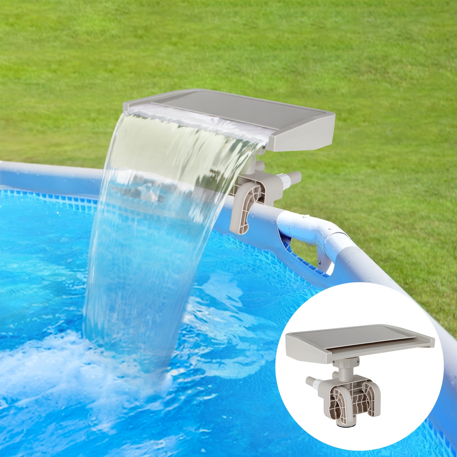 Image of Plastic Waterfall Fountain For Above-ground Pools - Poolside Cascade Attachment For Refreshing Pool Experience