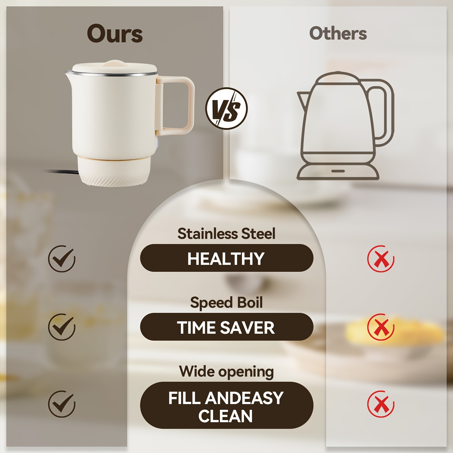 portable kettle, electric water cup, small water cup, travel  ,   temperature insulation cup for outdoor use, foldable handle, 5-minute quick heating, double-layer insulation, non scalding,   temperature adjustment details 0