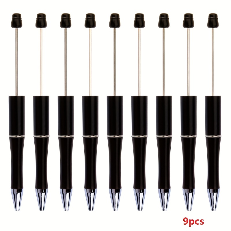 Image of A Set Of 9 Bead Pens With Black Ink And Assorted Colors, Suitable For Holidays And School Graduation Gifts