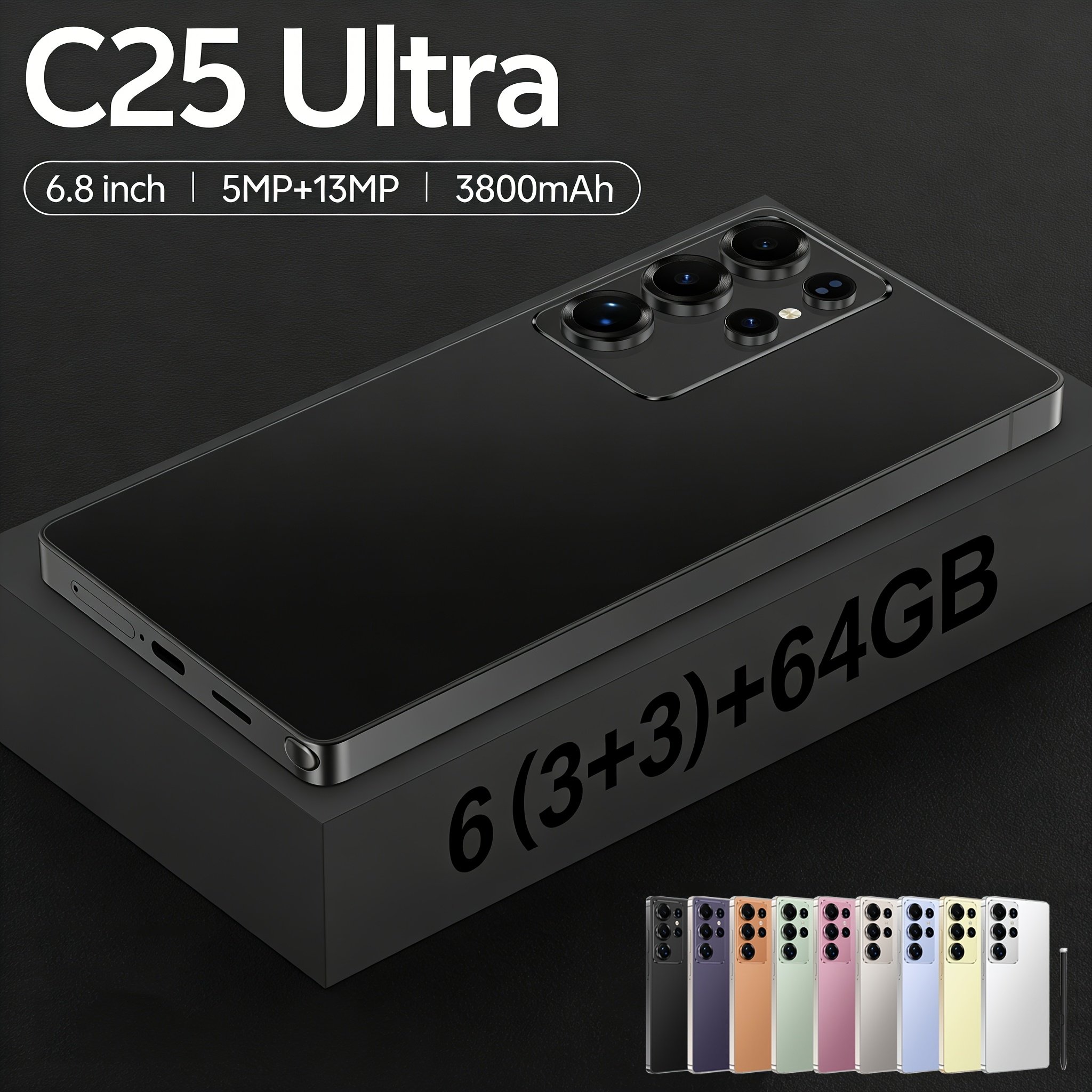 c25 ultra unlocked phone | 6.8-inch touch tablet, 6+64gb storage