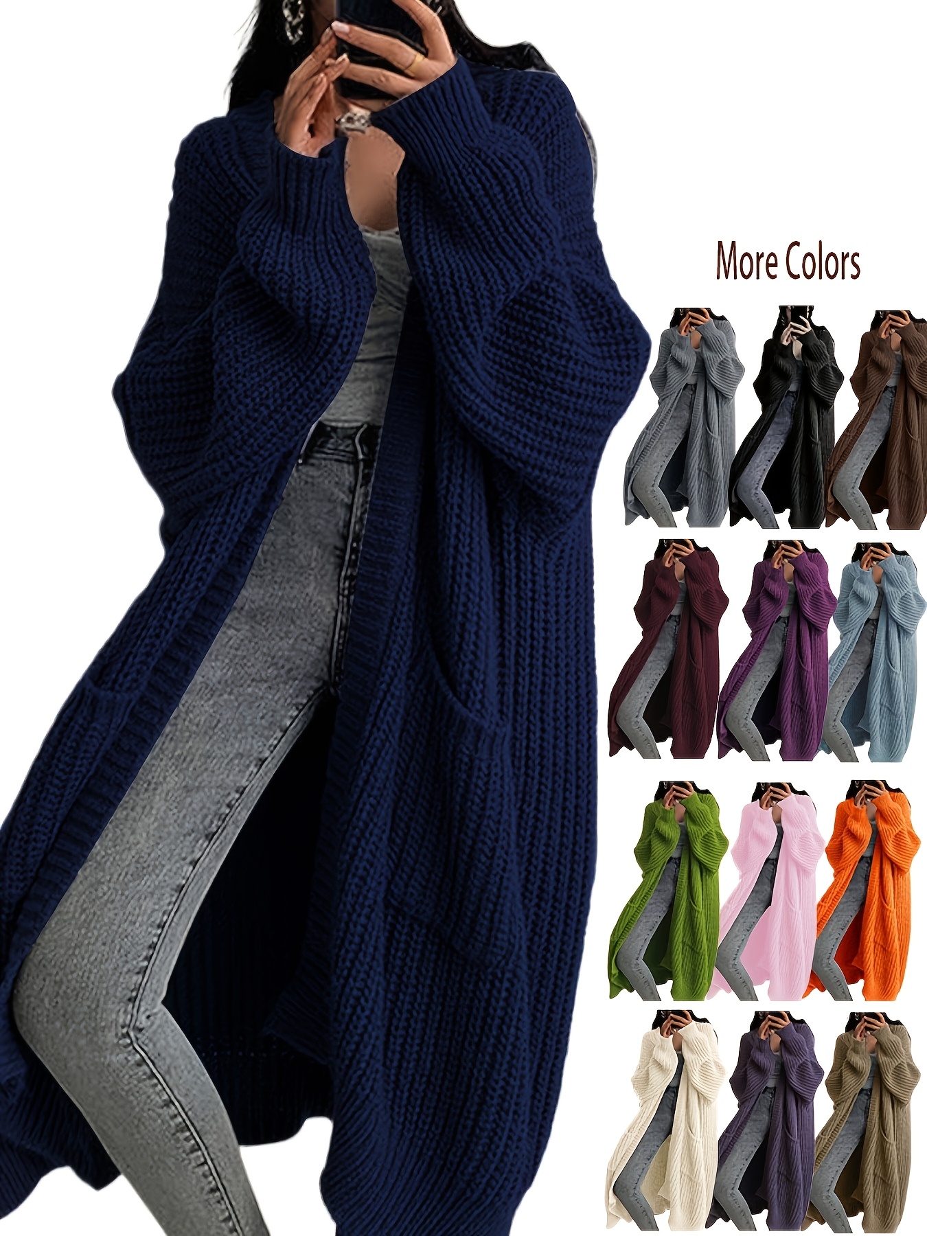 Y2K Long Cardigan Sweater with Long Sleeves