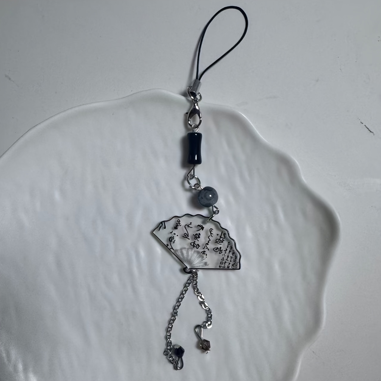 TEMU Papillon Encre | Nouveau Breloque Pendentif Vintage Style Chinois, Cadeau , Porte-clés de Téléphone Créatif