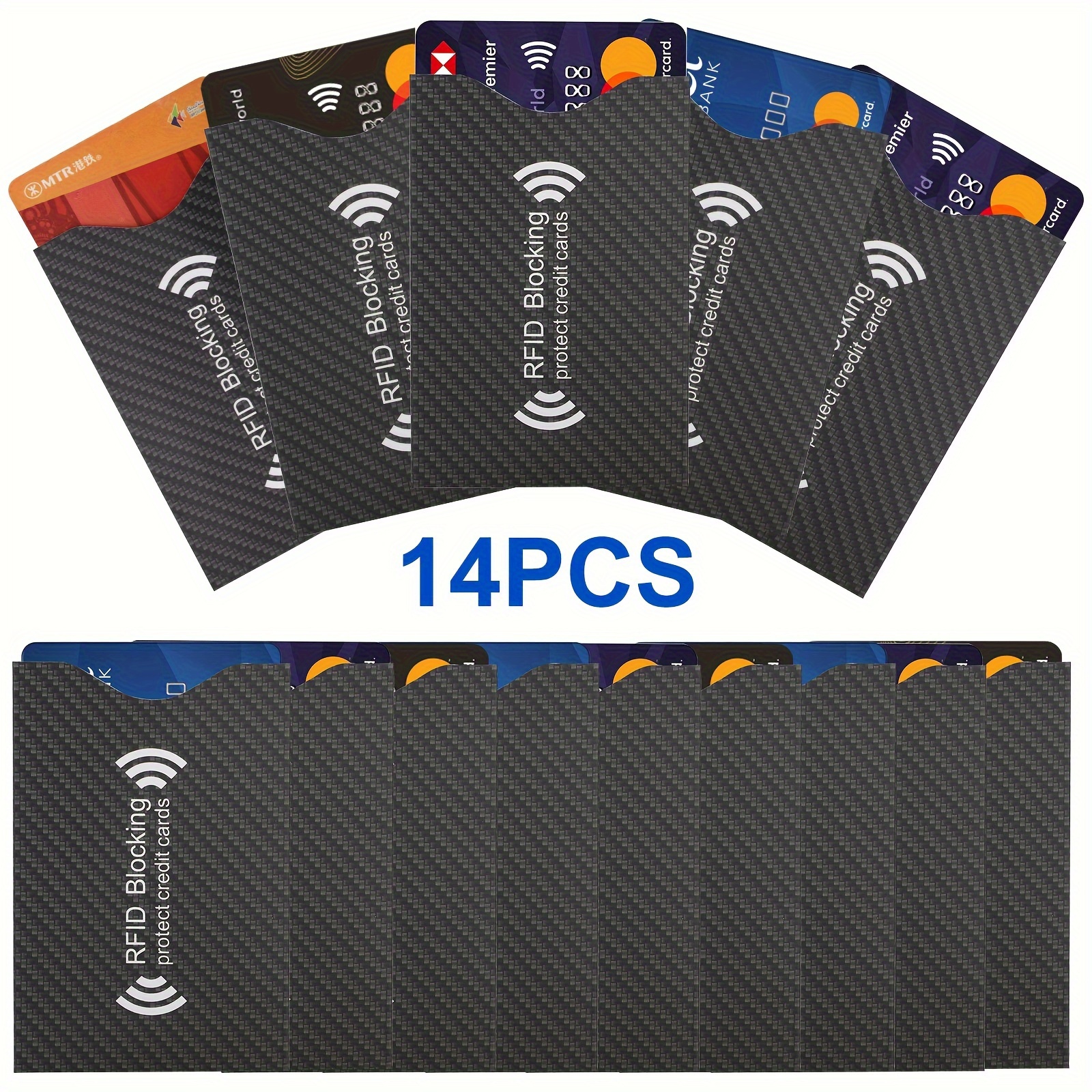 2d 14pcs rfid blocking sleeves credit card protector anti - Temu