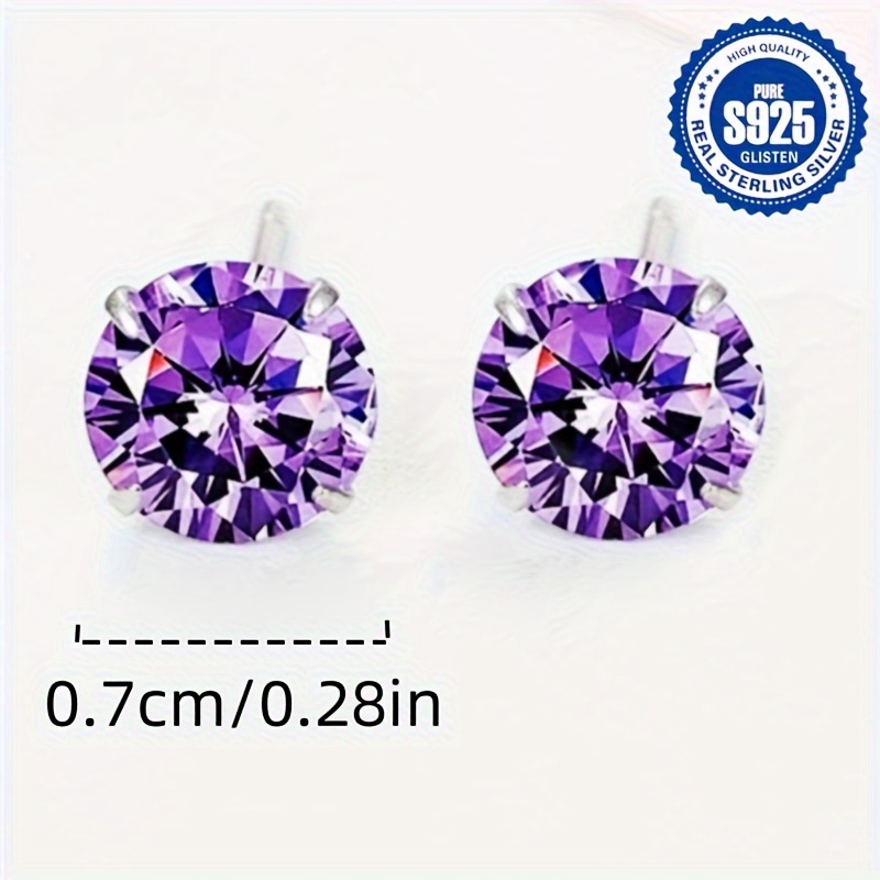 2 Pack S925 CZ Stud Earrings Boho Style Hypoallergenic Jewelry