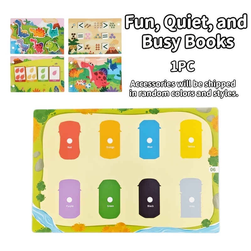 TEMU Children's Busy Sticker Book, A Reusable Sticker Book With Animal, Traffic, And Dinosaur Themed Stickers, Recognition Function, Of Party Gifts,