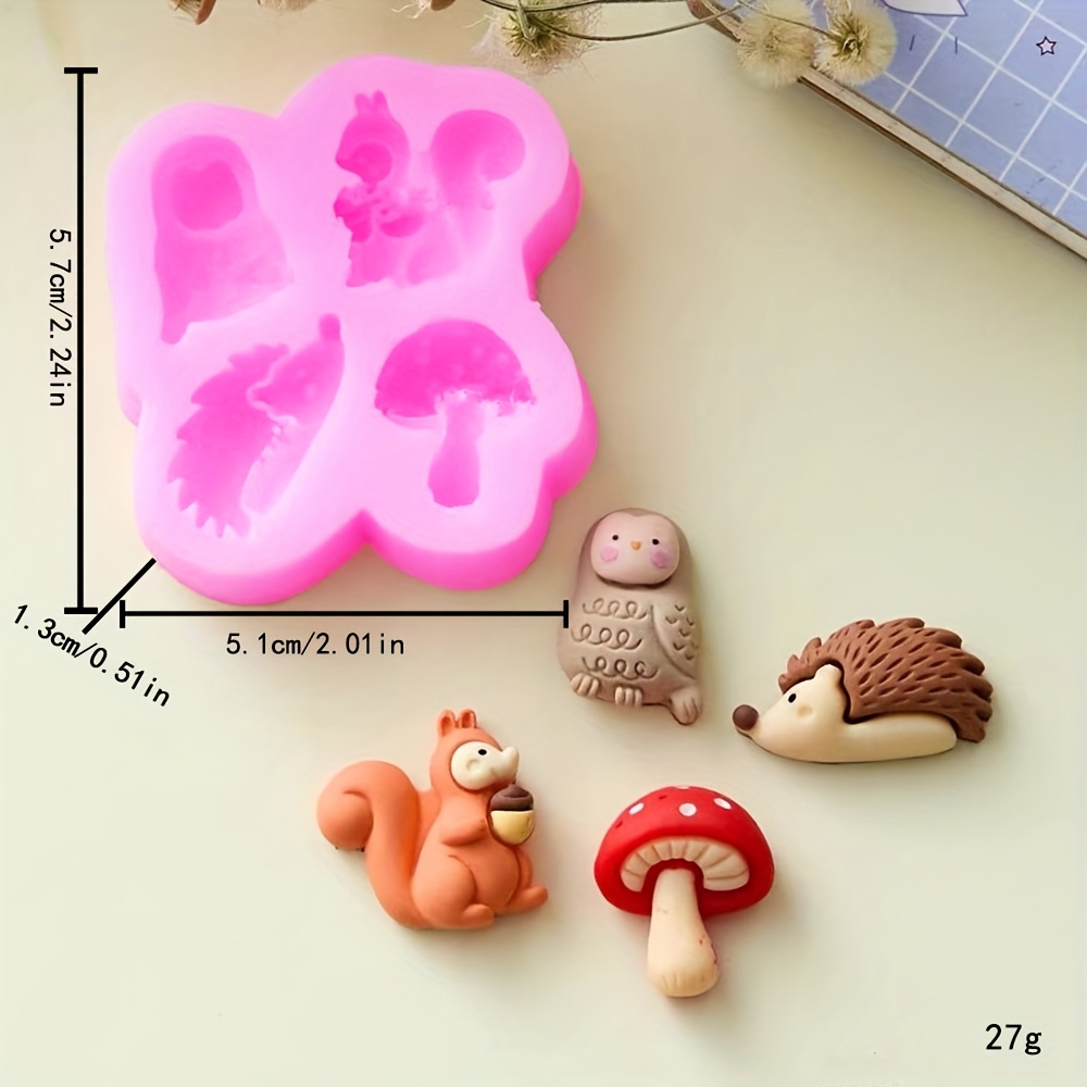 Image of 1pc Cartoon Animal Silicone Mold, Suitable For Making Animal Mushroom Crafts And Ornaments, For Home Decoration And Gift Decor