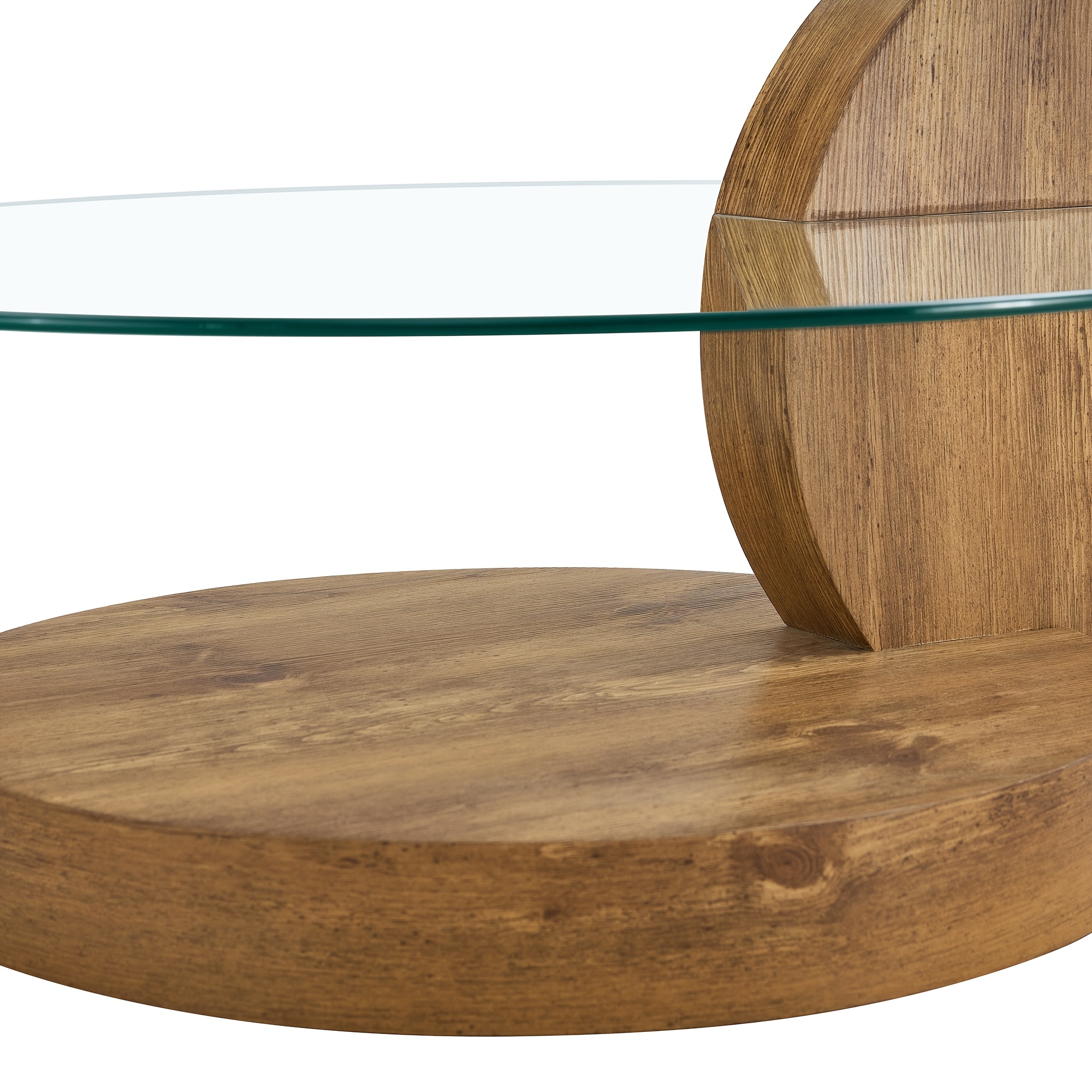 Glass Coffee Tables for Living Room Round Coffee Tables Modern Double Layer Round Table Circle Coffee Table for Small Space Home Office, Durable And Not Easily Broken, Easy to Assemble, Fashionable Design Feel (42 Inch X 17 Inch)