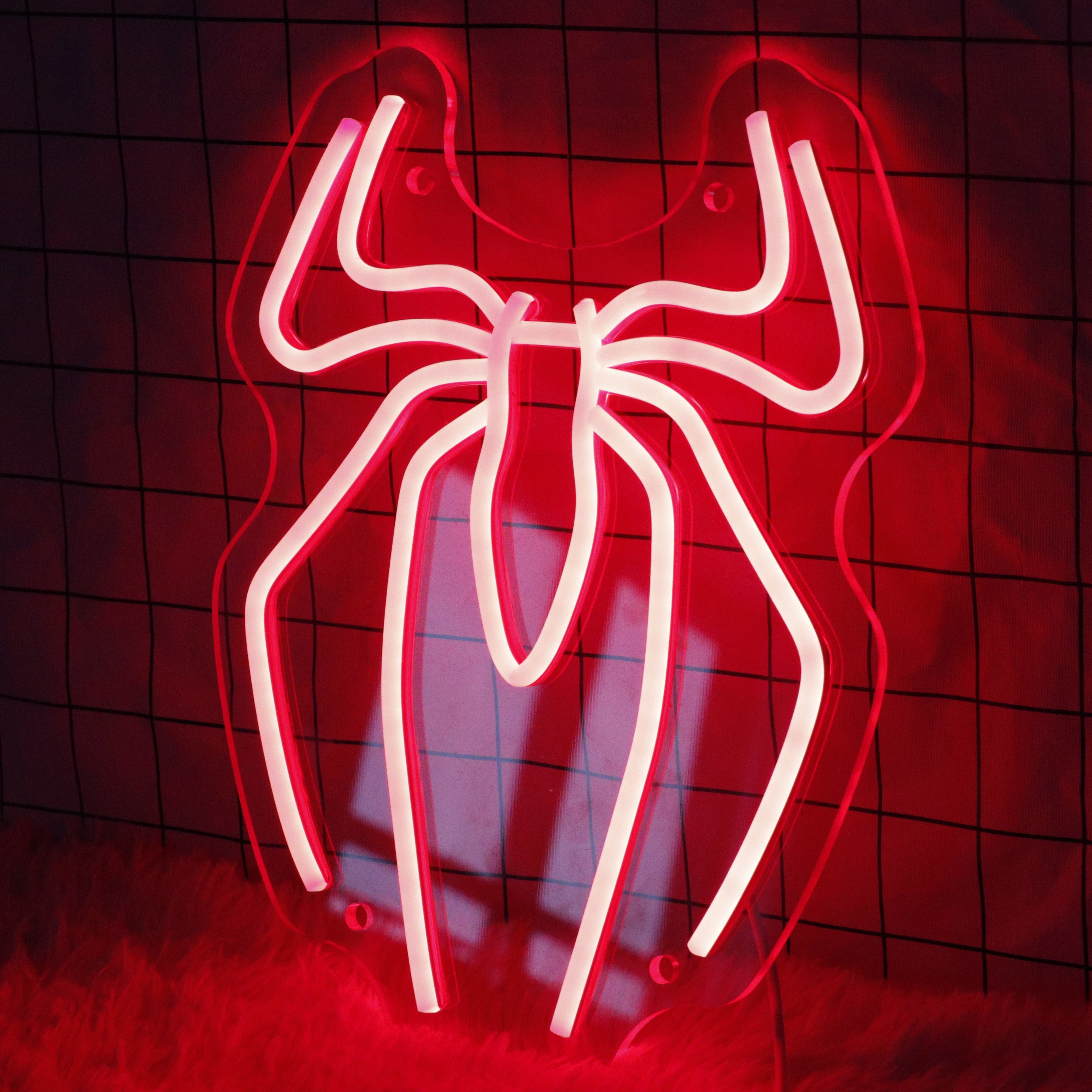 

[]spider Anime Neon Sign Led Lighting Sign Playroom Man Cave Bar Kids Bedroom Wall Decoration Funny Christmas Birthday Gifts